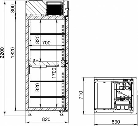 Шкаф холодильный F0,7-Gcc